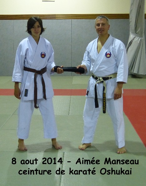 Aimée 1er dan karaté