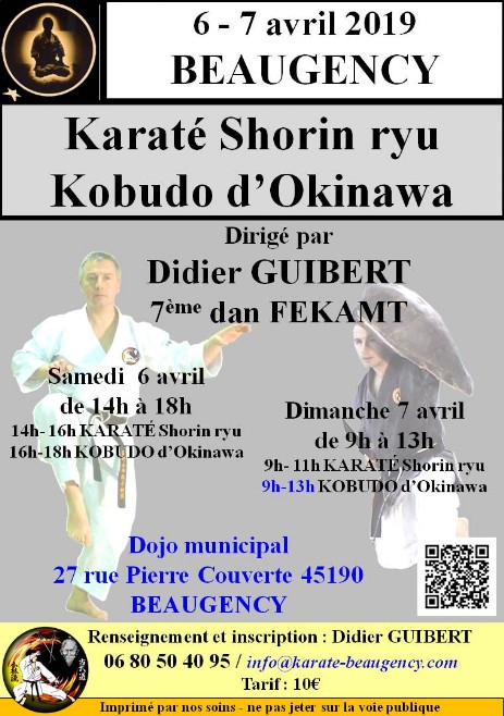Affiche stage Beaugency avril