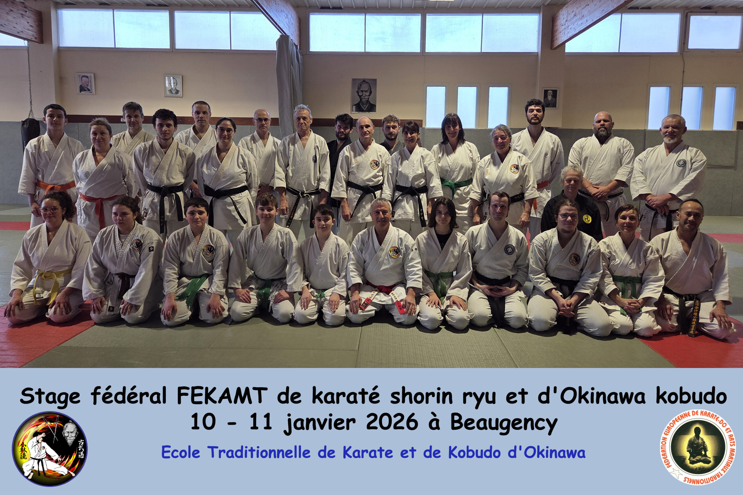 Stage Karaté Shorin ryu à Beaugency - janvier 2026