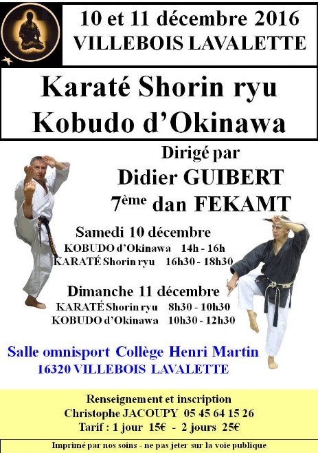 Affiche stage Villebois déc 2016