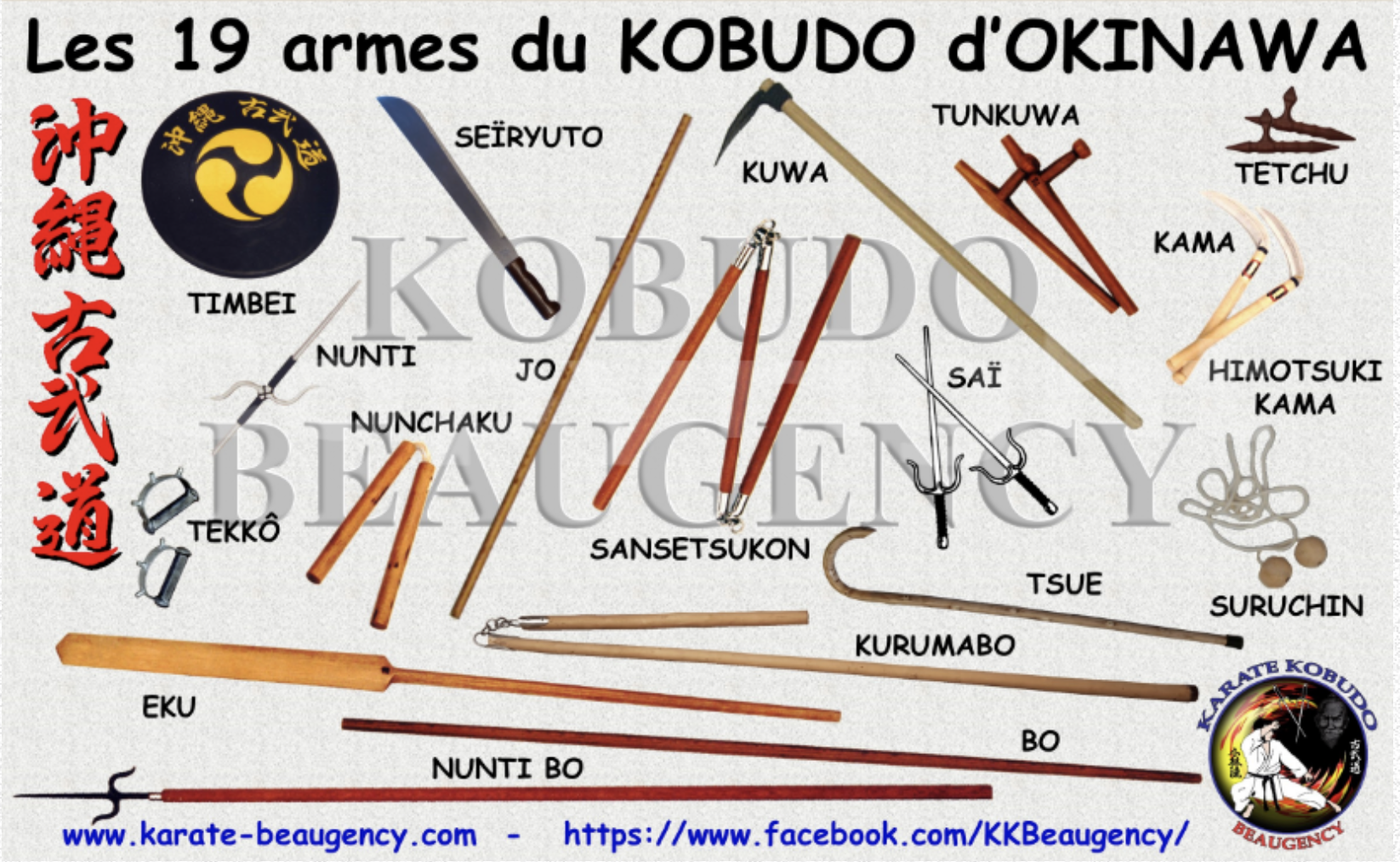Les 19 armes du Kobudo d'Okinawa