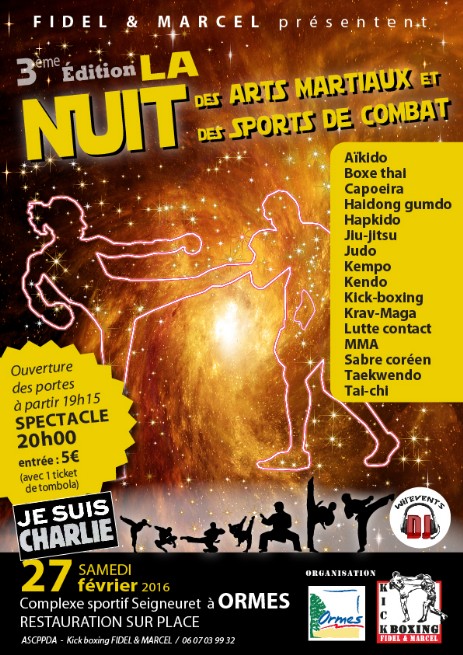 Affiche 3e Nuit arts martiaux