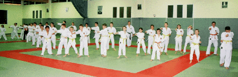 Le Dojo pendant l'entraînement des jeunes - tsuki