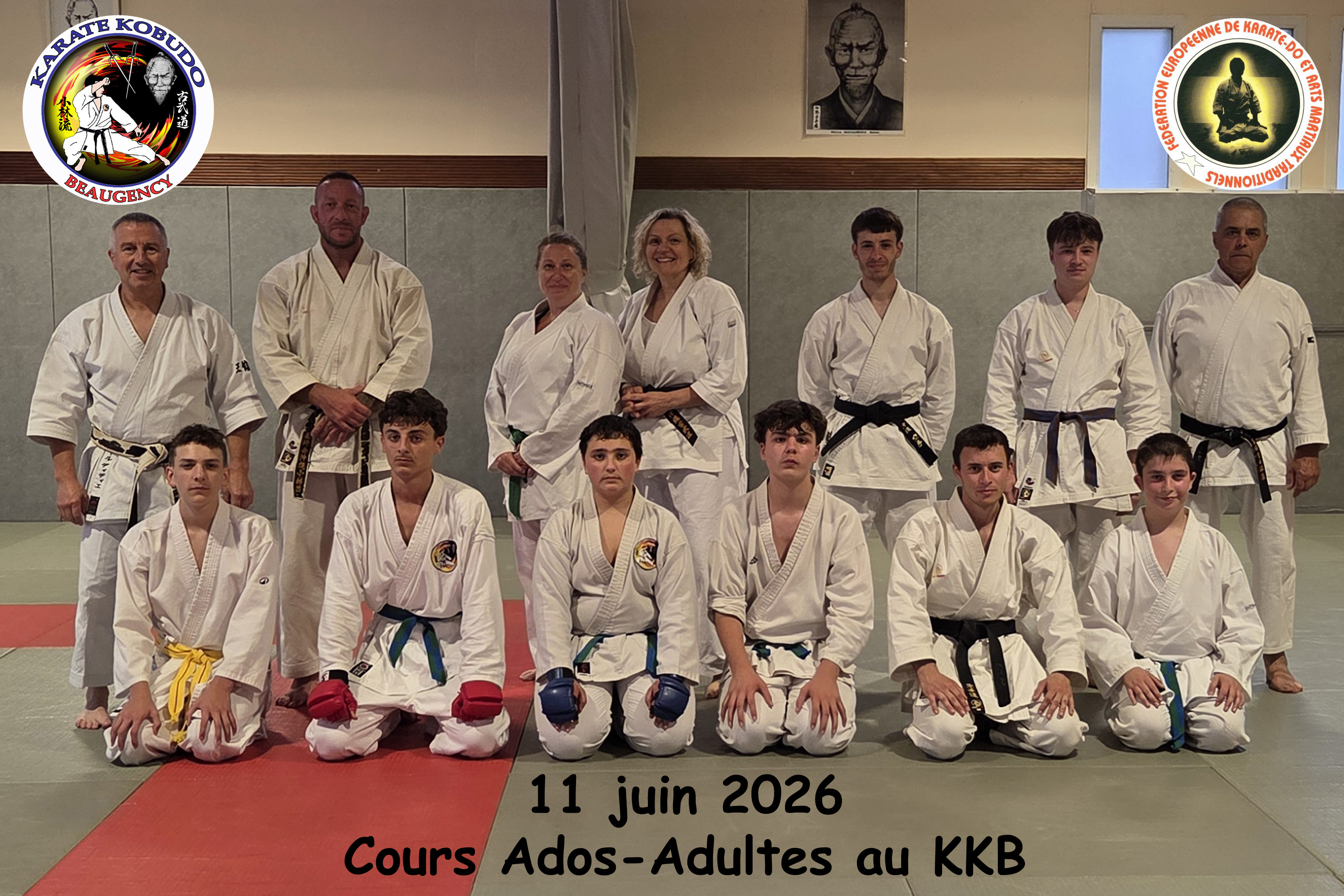 Cours ados-adultes au KKB - entraînement souvenir avec les anciens - juin 2026